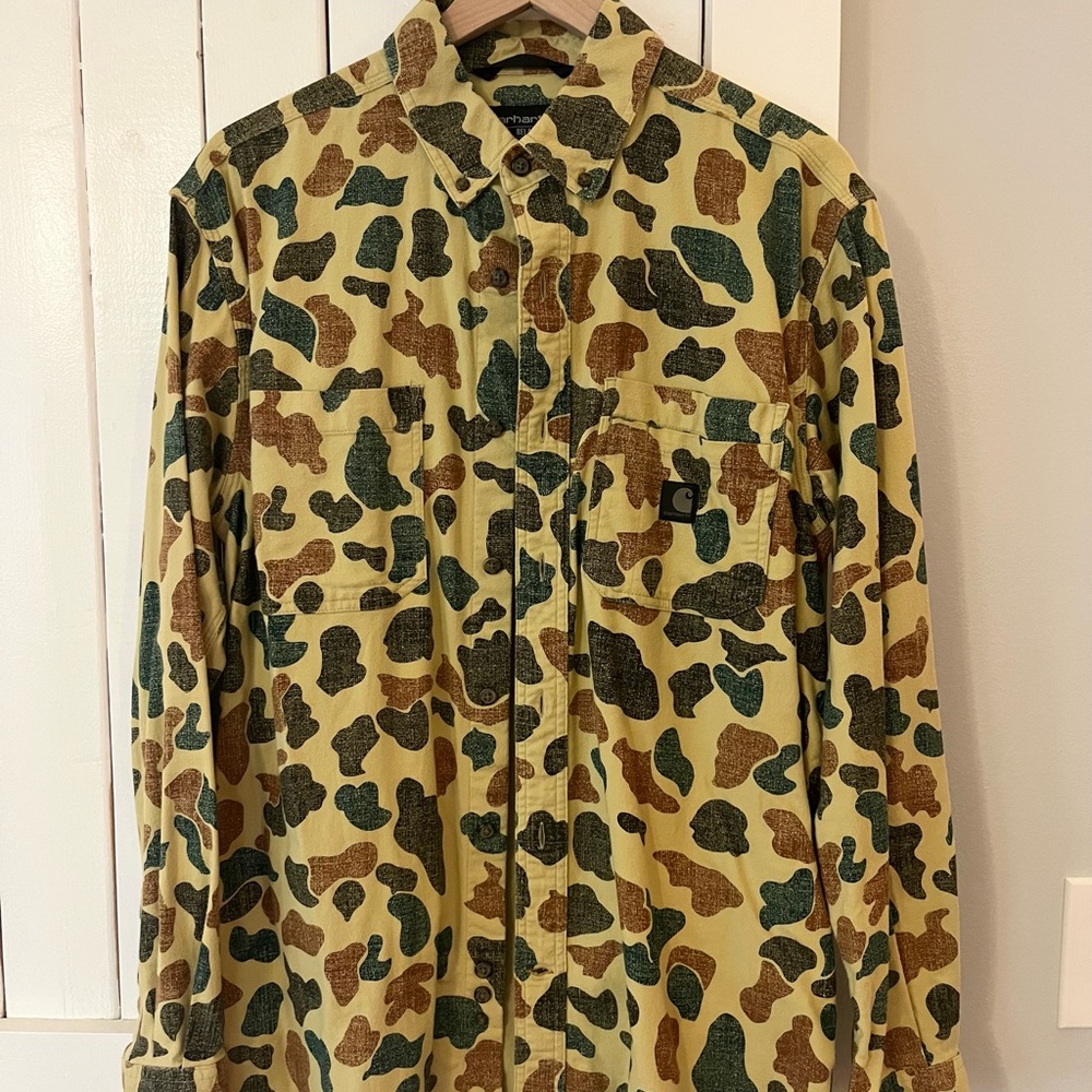 Carhartt Green and Brown Lightweight button up